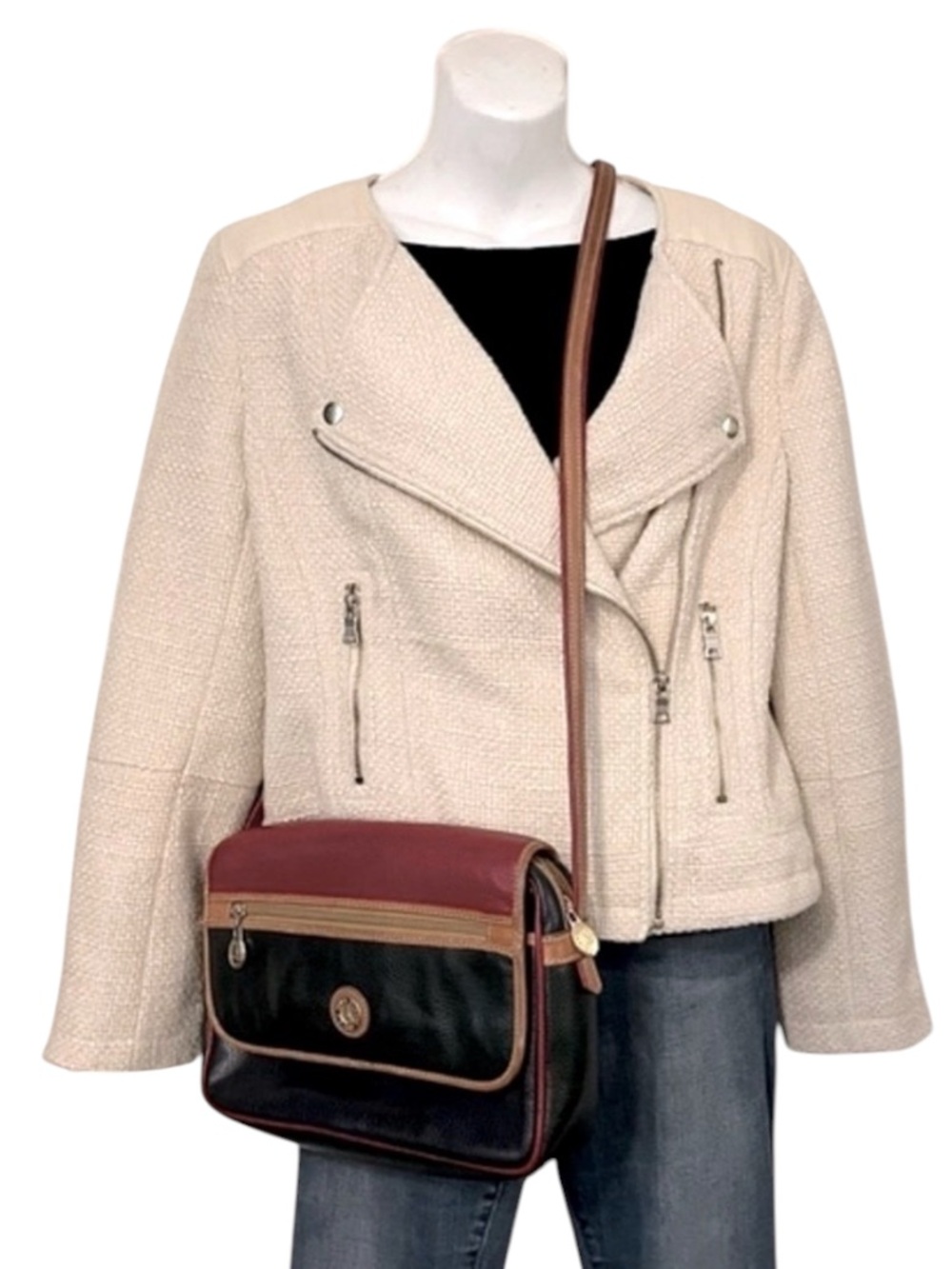 La Tour Eiffel Vintage Color Block Crossbody Bag Purse